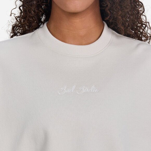 NWOT New Bad Birdie Women's Script Fleece Crewneck Small S Golf Sweatshirt Top - Picture 3 of 5